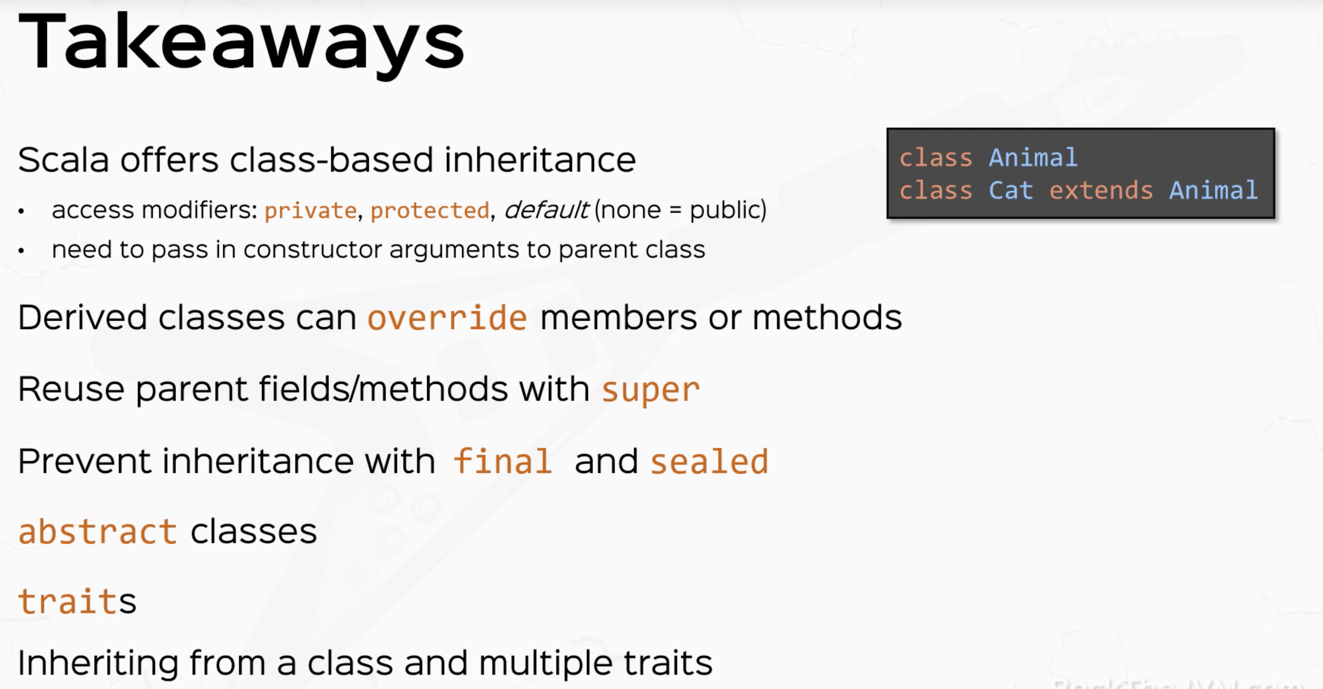 Traits and Abstract Classes