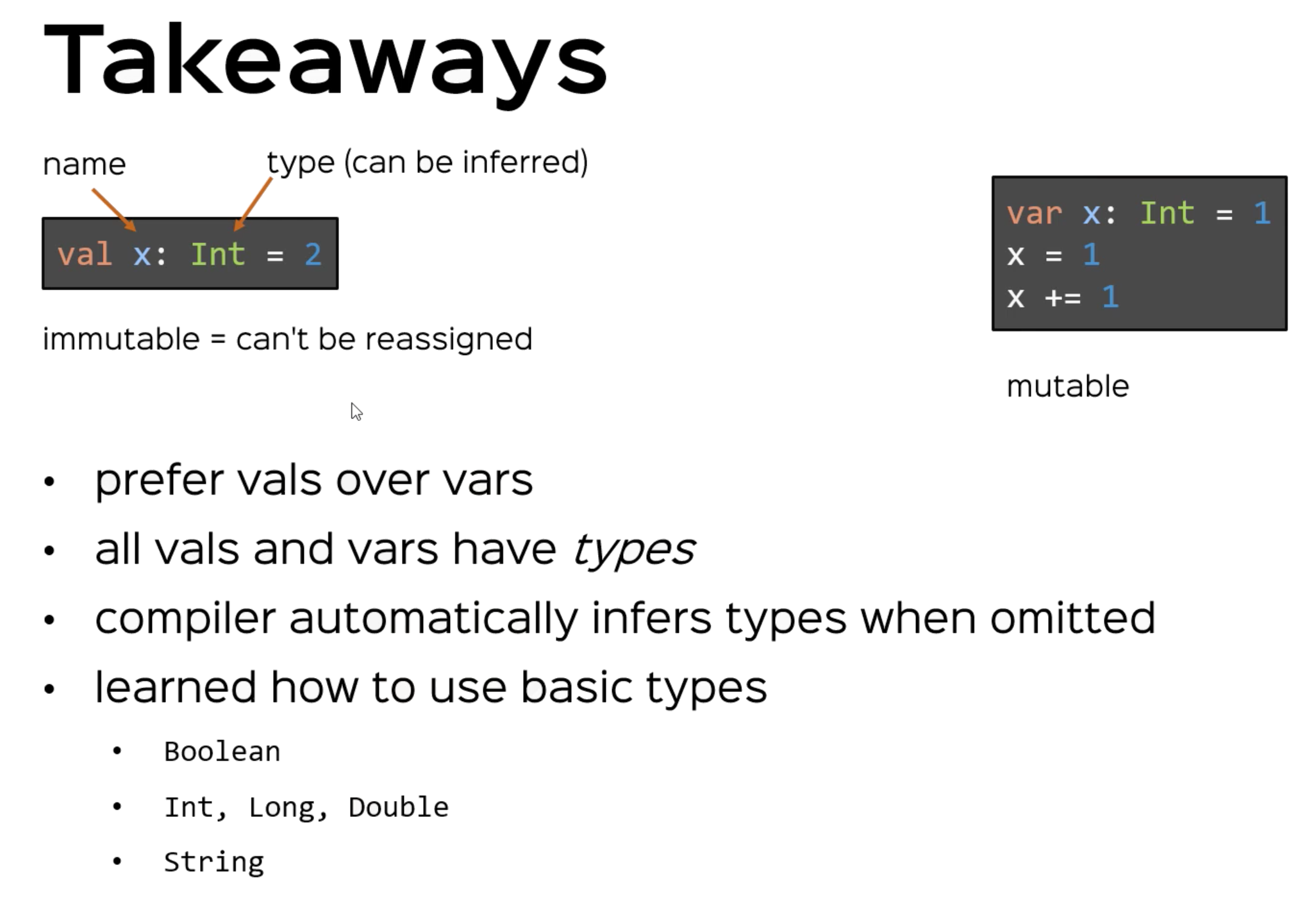 Values, Variables, Types